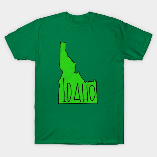 The State of Idaho - Green T-Shirt by loudestkitten